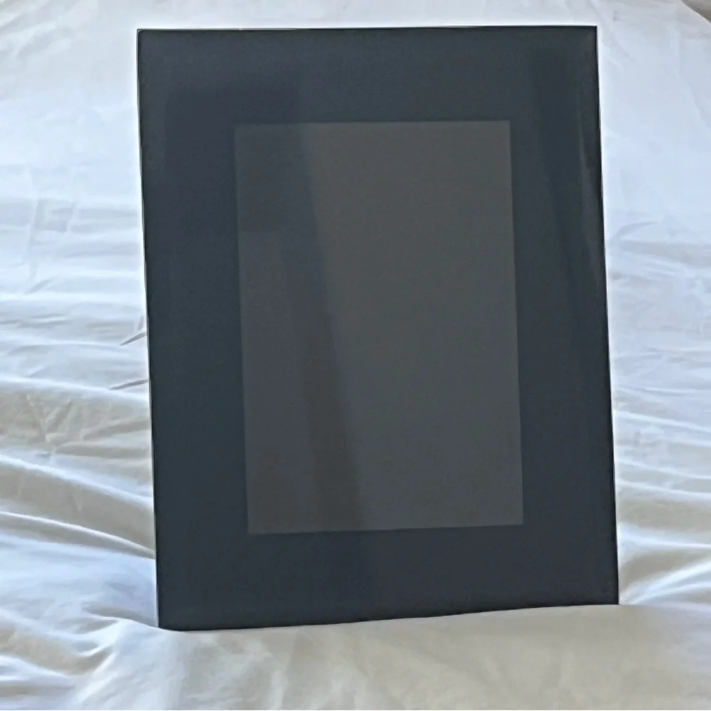 Onyx Gray Black Charcoal Glass Reflective Rectangle Picture Frame Home Decor